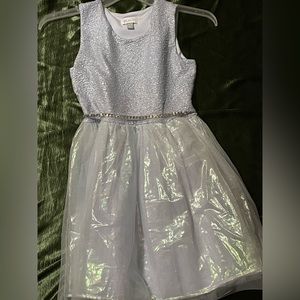 Chrome girls dress with sequence belt